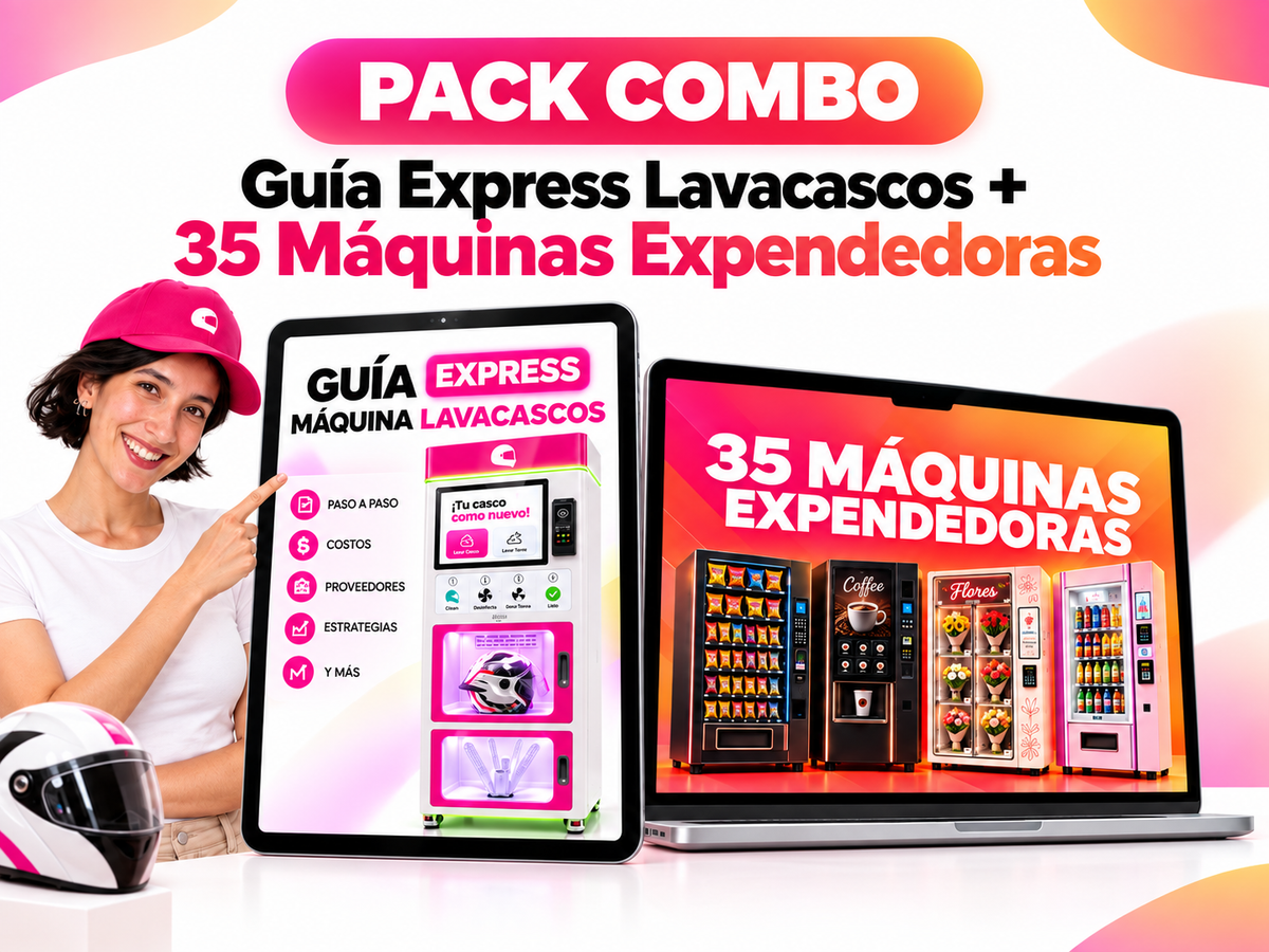 Guía express máquina lava cascos + 35 máquinas expendedoras